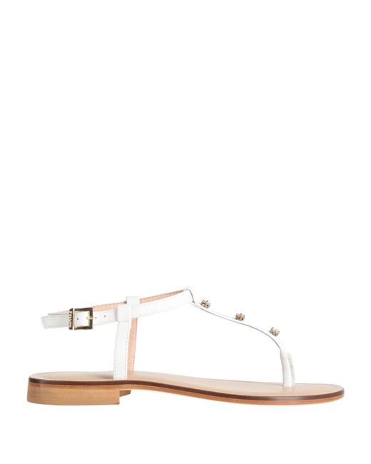 Pollini White Thong Sandal