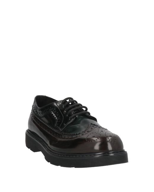 Divine Follie Black Dark Lace-Up Shoes Textile Fibers