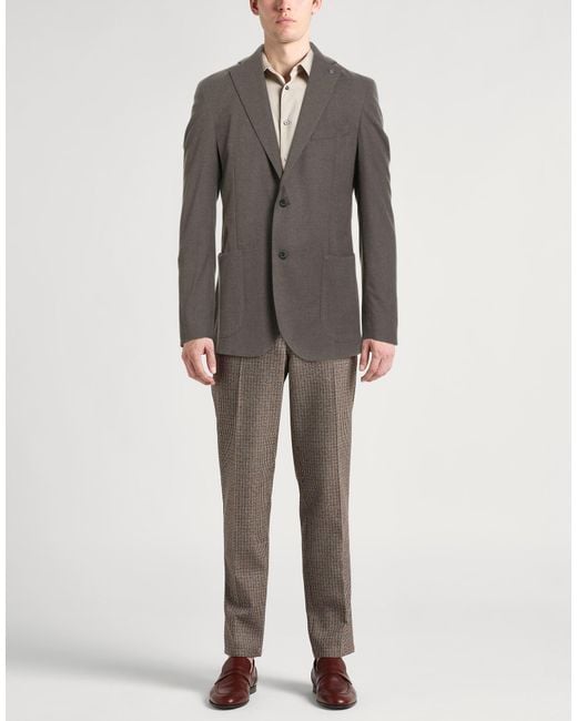 Barbati Gray Dark Blazer Polyester, Viscose, Elastane for men