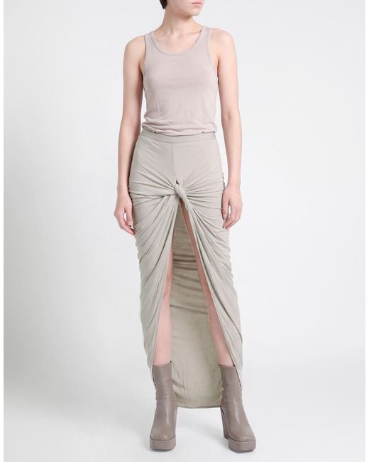 Rick Owens White Maxi Skirt Viscose