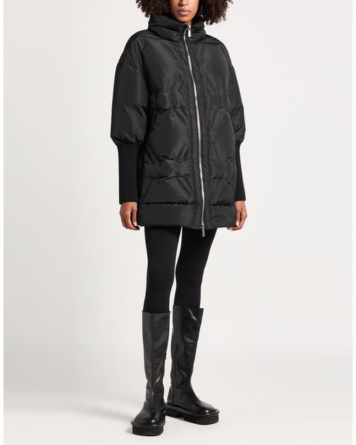 Moorer Black Puffer Polyester, Virgin Wool