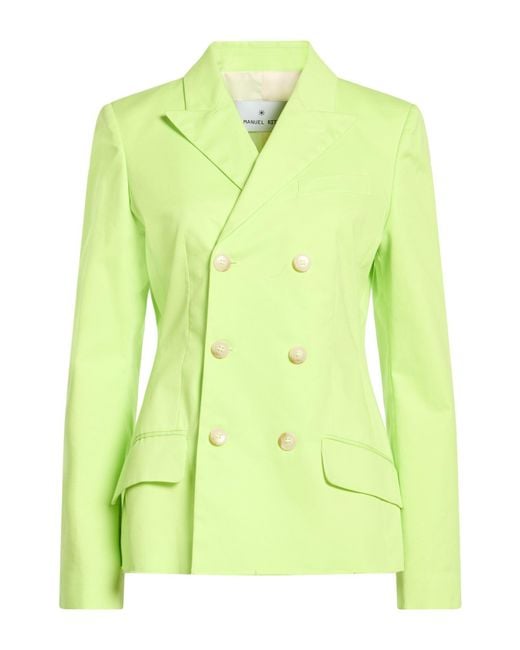 Manuel Ritz Green Lime Blazer Cotton, Elastane