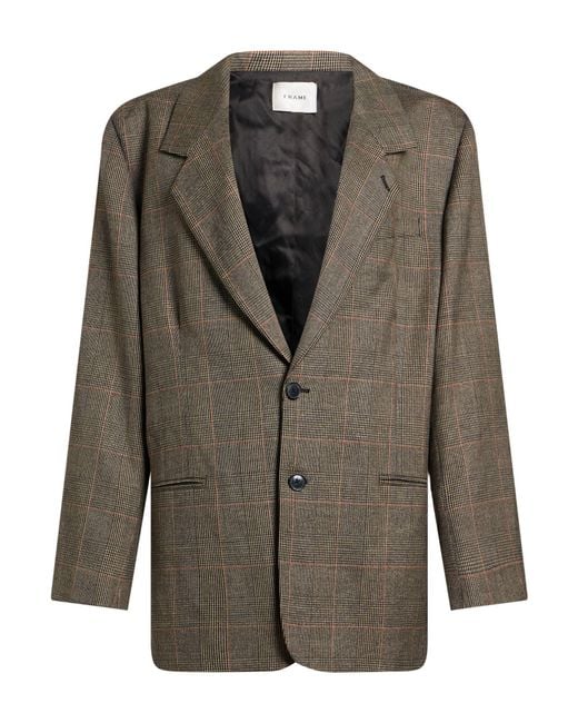 FRAME Green Sand Blazer Polyester, Viscose, Wool, Elastane