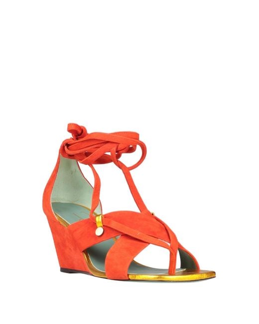 Paola D'arcano Red Thong Sandal
