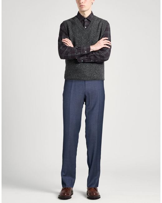 Canali Blue Pants Wool for men
