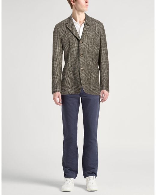 Fedeli Green Blazer Wool, Baby Alpaca Wool, Polyester for men