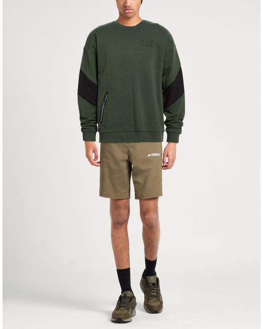 EA7 Green Military Sweatshirt Cotton, Elastane for men