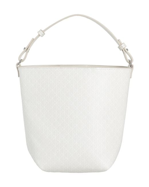 Calvin Klein White Handbag Recycled Polyester, Polyurethane