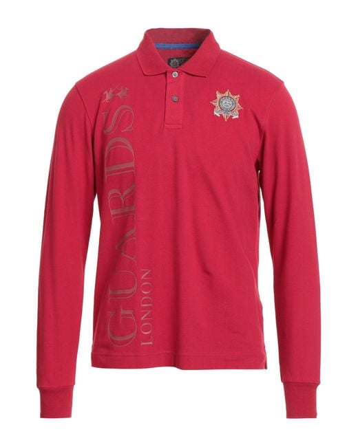 La Martina Red Guards Polo Club Polo Shirt Cotton, Elastane for men