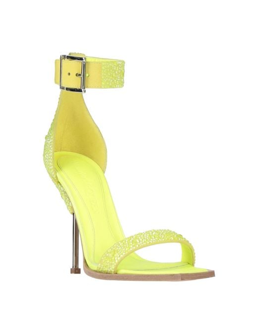 McQueen Metallic Sandals Leather