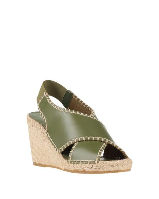 Palomitas By Paloma Barcelo' Green Military Espadrilles Leather