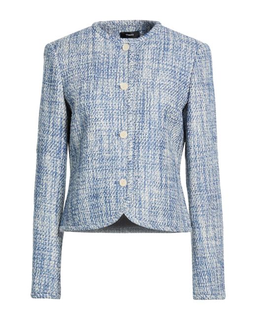 Theory Blue Slate Jacket Cotton, Acrylic, Polyamide