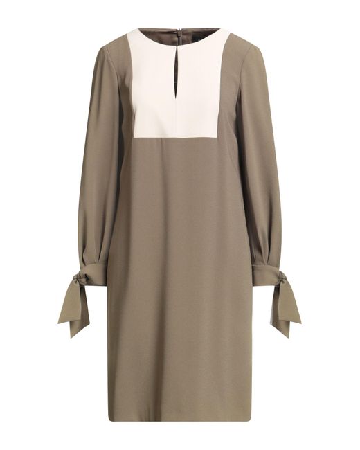 Paule Ka Natural Khaki Mini Dress Triacetate, Polyester