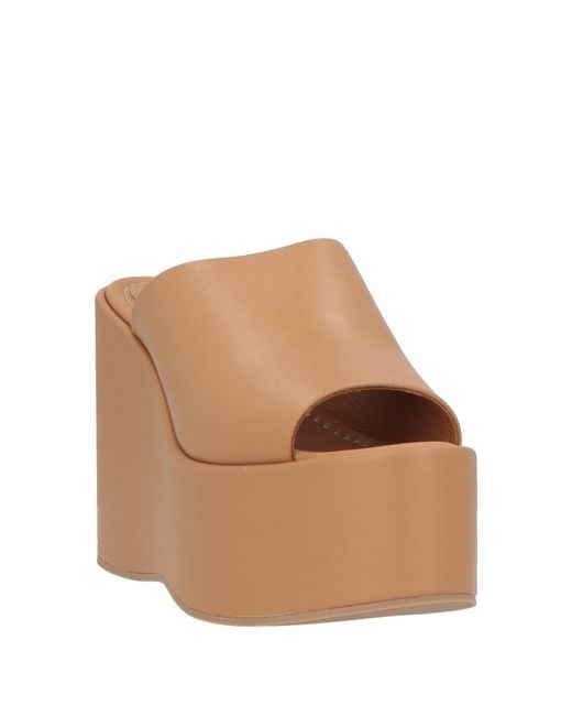Paloma Barceló Brown Camel Sandals Leather