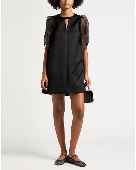 Ganni Black Mini Dress Recycled Polyester