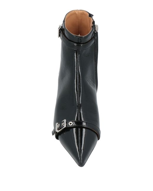 Ganni Black Ankle Boots Synthetisches Material