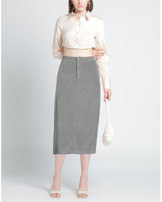 European Culture Gray Midi Skirt
