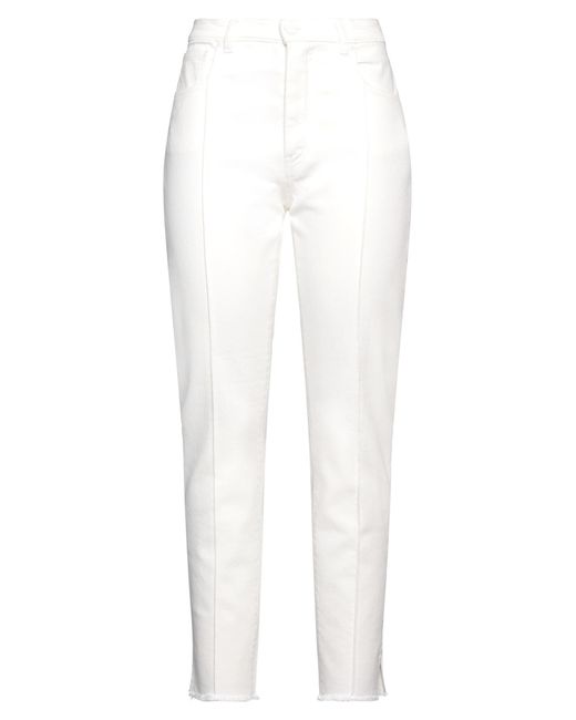 Pinko White Jeans Cotton, Polyester, Elastane