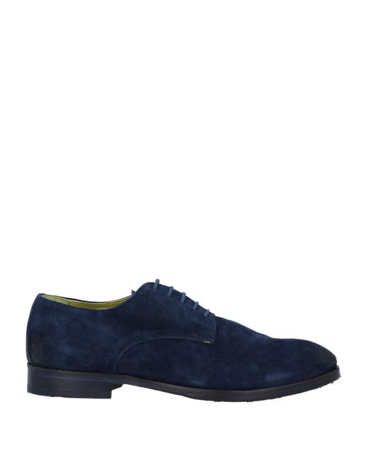 JP/DAVID Blue Lace-Up Shoes Soft Leather for men