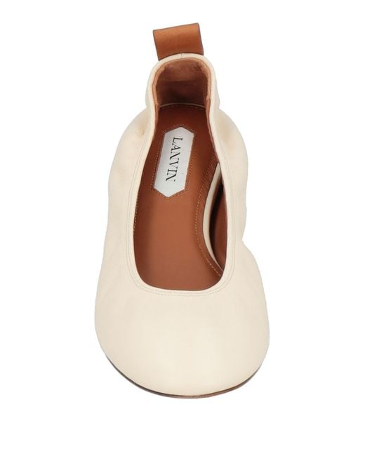 Lanvin Natural Ballet Flats Lambskin, Calfskin