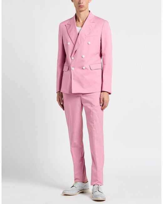 Brian Dales Pink Suit Cotton, Polyamide, Elastane for men
