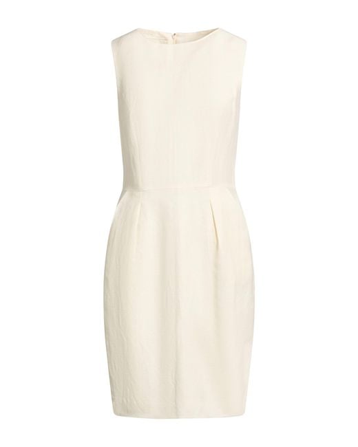 Really Wild Clothing White Ivory Midi Dress Wool, Linen