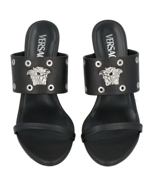 Versace Black Sandals Leather