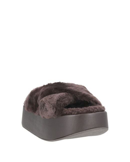 Paloma Barceló Brown Kai Sandals Shearling