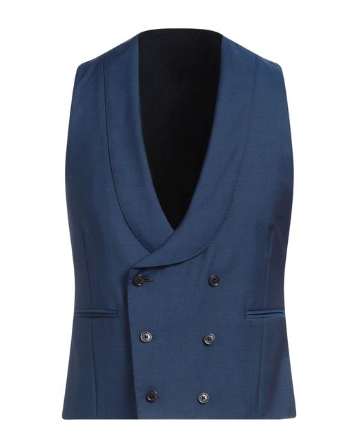 Lardini Blue Tailored Vest Wool, Cupro for men