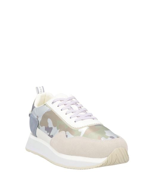 Apepazza White Lilac Sneakers Textile Fibers, Leather