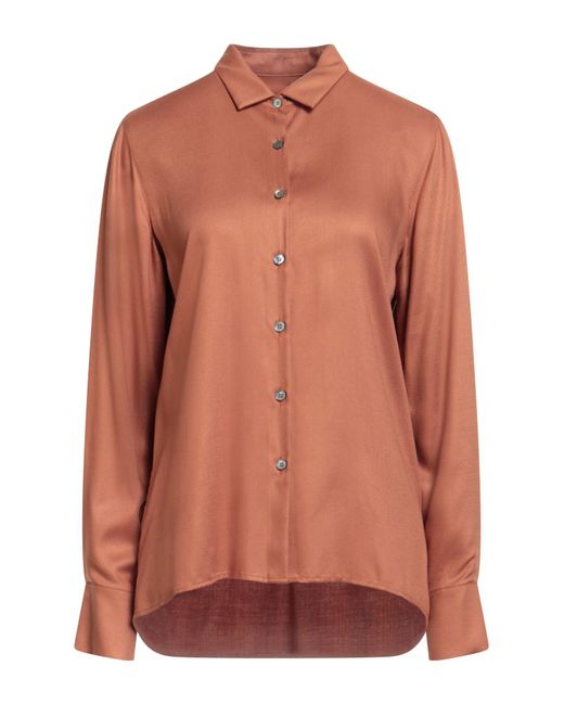 Robert Friedman Orange Tan Shirt Viscose