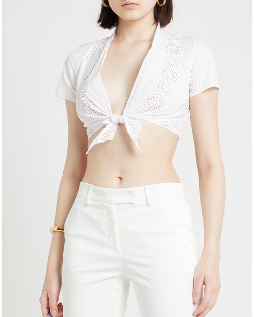 DR. HOPE White Pants Cotton, Elastane