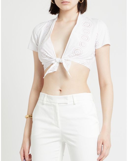 DR. HOPE White Pants Cotton, Elastane