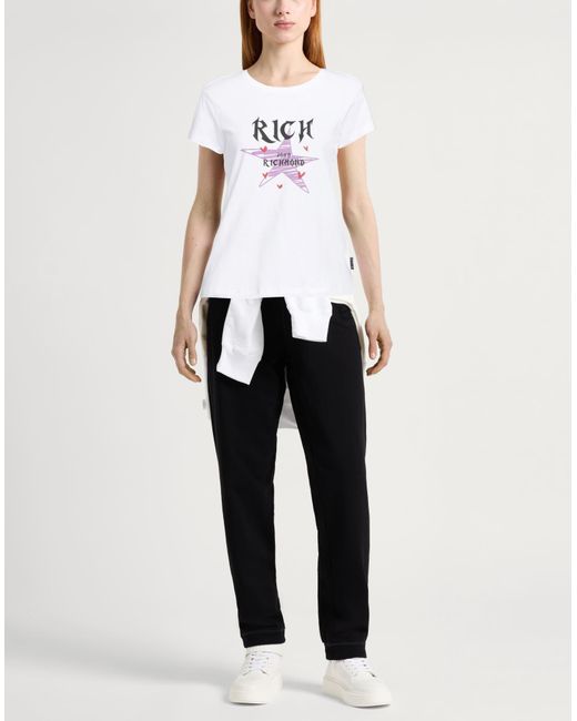 John Richmond White T-Shirt Cotton, Elastane