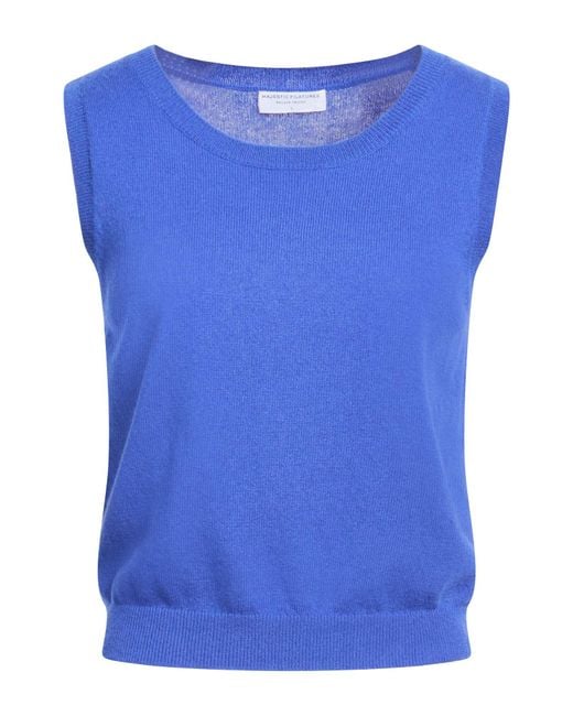 Majestic Filatures Blue Bright Sweater Cashmere