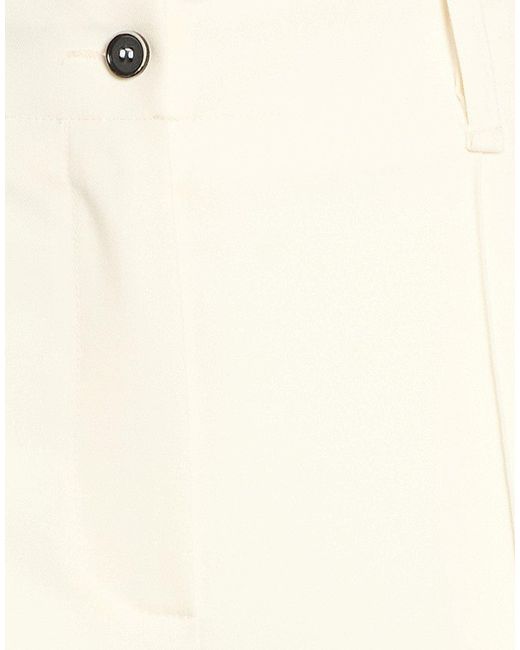 Beatrice B. White Ivory Pants Polyester, Virgin Wool, Elastane