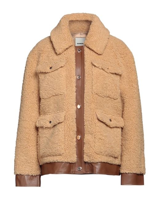 Sandro Brown Shearling & Teddy