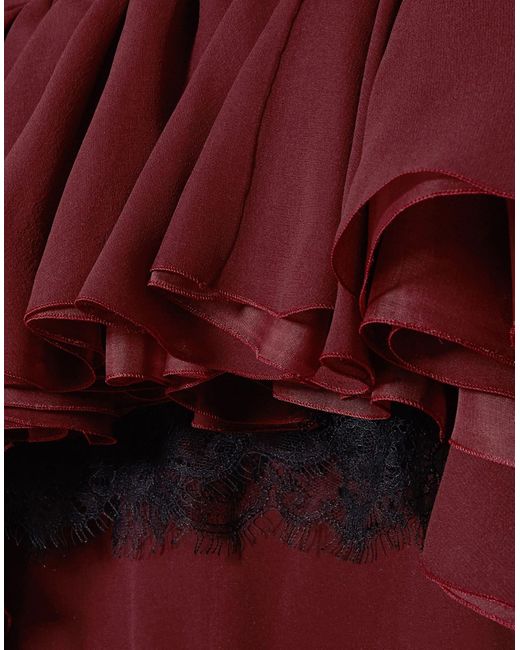 Giambattista Valli Short Dress In Maroon Red Lyst