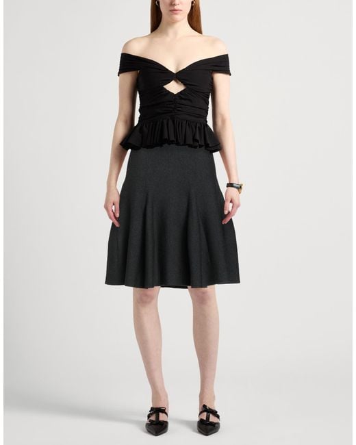 Alaïa Black Midi Skirt Wool, Polyamide, Elastane
