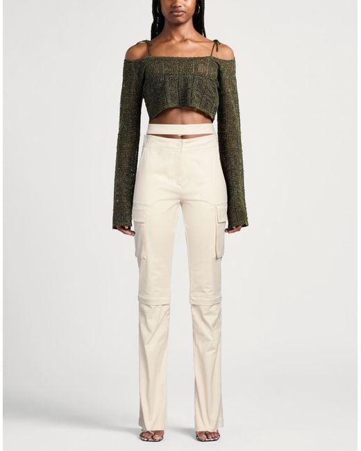 ANDREADAMO White Pants Cotton, Elastane