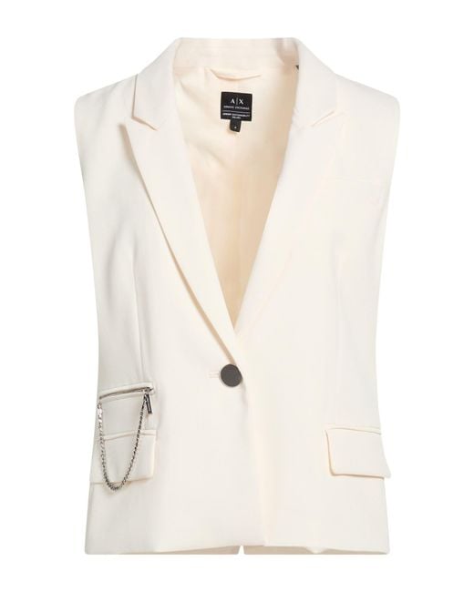 ARMANI EXCHANGE White Tailored Vests