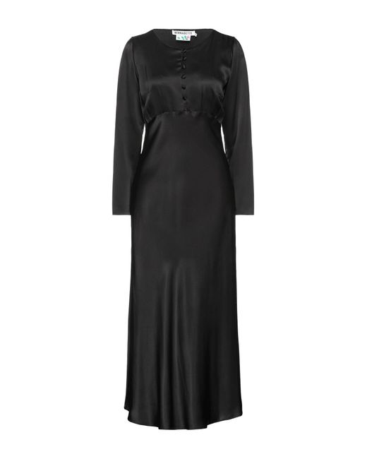 BERNADETTE Satin Long Dress in Black | Lyst