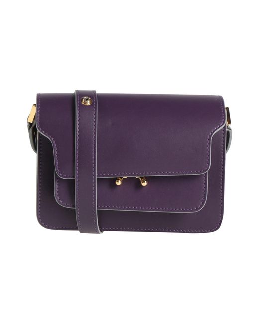 Marni Purple Cross-Body Bag Bovine Leather, Brass