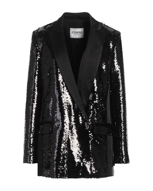 Iceberg Black Blazer Polyester, Elastane, Acetate