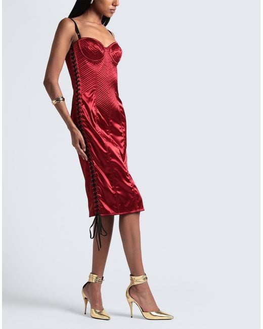 Dolce & Gabbana Red Midi Dress