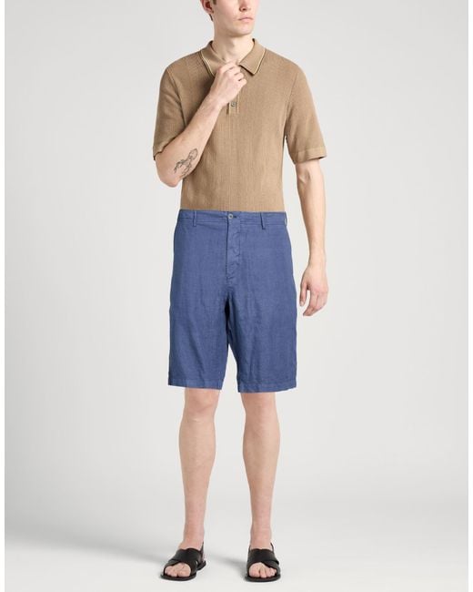 Fedeli Blue Shorts & Bermuda Shorts Linen for men
