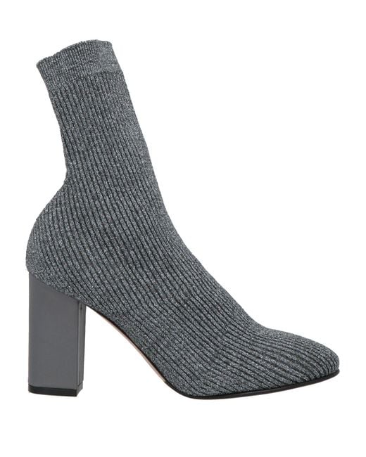 Le Silla Gray Ankle Boots Textile Fibers