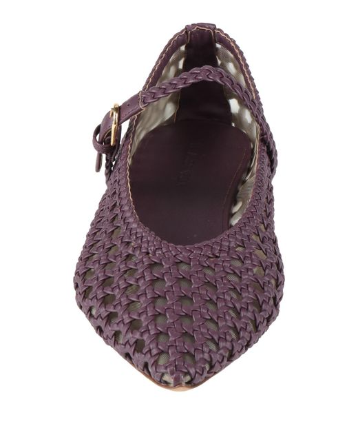 Ulla Johnson Purple Ballet Flats Leather