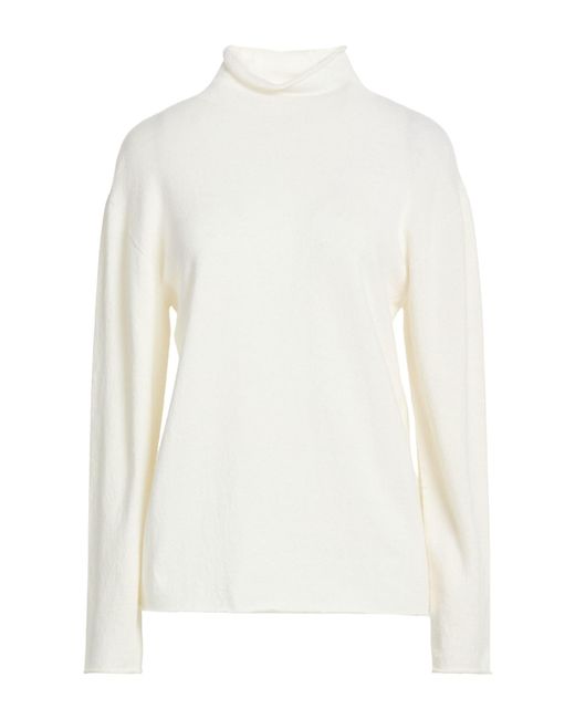 Lardini White Turtleneck Wool, Cashmere