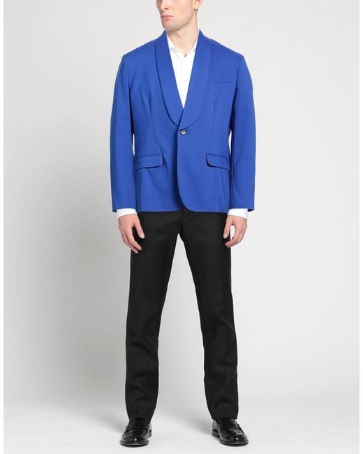 SARTORIA BRIZZI Blue Blazer Cotton, Polyester, Elastane for men